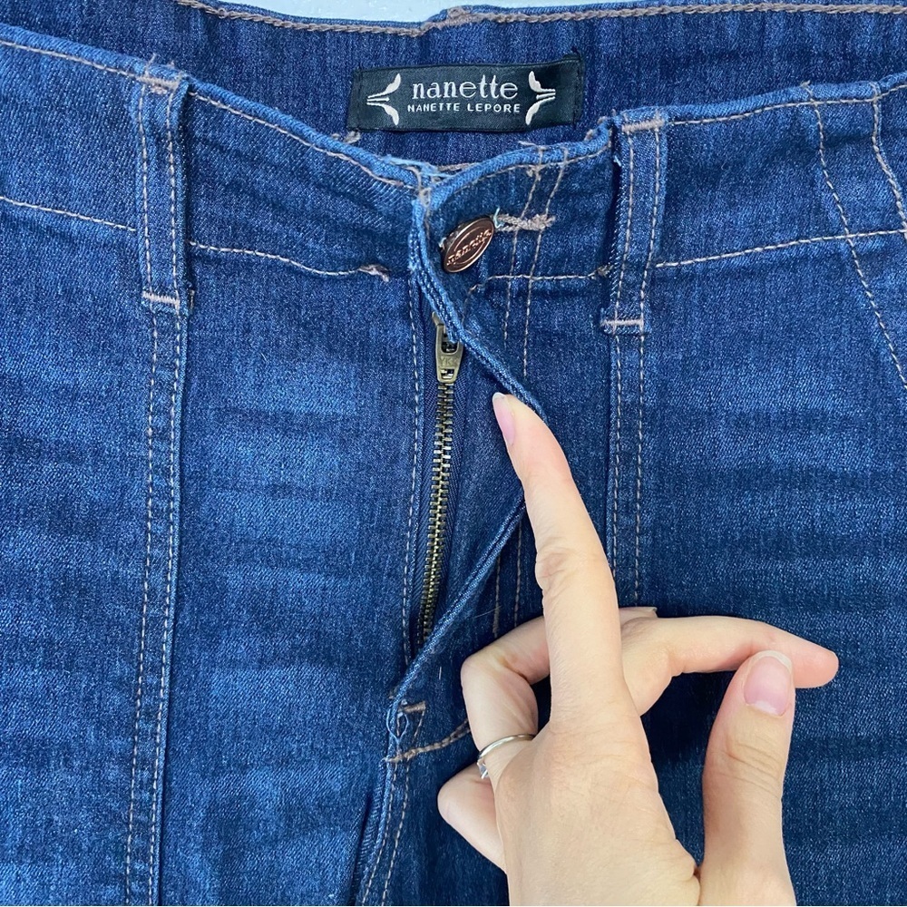 Nanette Nanette Lepore Women’s Denim Blue Belle High Rise Crop Boot Jeans Sz 10P - Picture 5 of 9